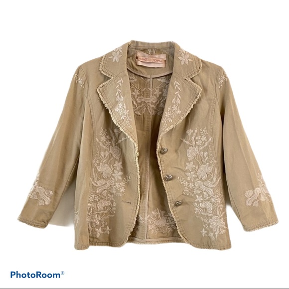 MISS ME Blazer Jacket Floral Embroidery Large - Picture 10 of 10